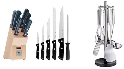 WMF Classic Line Messerblock mit Messerset 7-teilig & Profi Plus Küchenhelfer Set 7-teilig