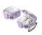 KQXG Case for Samsung Galaxy Buds - Soft Silicone & Hard PC, Transparent with Carbon Fiber Texture, Shockproof, Secure Lock, Metal Hook - Light Purple