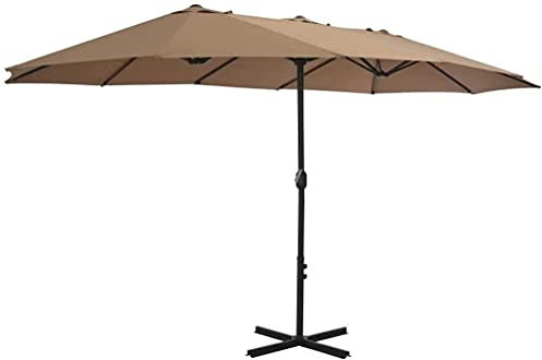 Terrassenschirme, Sonnenschirm Für Den Außenbereich, Für Hinterhof Und Swimmingpool, Taupe, Große Terrasse, Hochwertiger Versetzter Terrassen-Freiarmschirm Für Den Außenbereich, Für Garten, Deck, Gro
