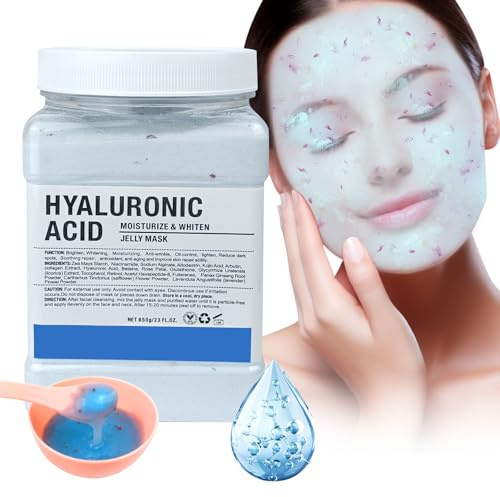 Jelly Mask Powder für Gesicht, Hydrating & Moisturizing Jelly Face Maske, Professionell Spa Nutzung Peel Off Face Mask, Tiefenwirksame Hydratation & Glow für alle Hauttypen 23 Fl Oz (Hyalorunic Acid)