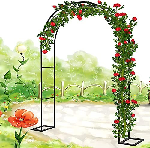 QGBOXDSV Rosenbogen, Garten-Torbogen Aus Metall, Pergola Rankhilfe Verzinkt Rost, Laubengang Rankgestell Mit Sockel Für Verschiedene Kletterpflanzen, Einfache Montage, 6 Größen,300x220x40CM