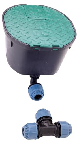 Verdone Wasserentnahmestelle Komplettset für PE-Rohr 25mm – Wassersteckdose mit Kugelhahn 3/4 + Elysee PE-Fittings (Winkel & T-Stück) + Schlauchanschluss – Wasseranschluss für die Wasserentnahme