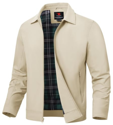donhobo Jacke Herren Übergangsjacke Leicht Herrenjacke Sportlich Militär Jacken Sommer Herbstjacke Armee Jacke Freizeit Outdoor, Helles Khaki, L
