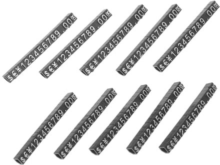 FUNOMOCYA 10 Sets Digitale Tag Display Blöcke Würfel Tags Würfel Schmuck Einzelhandels Display Buchstabe Mit Basis Schmuck Tag Preisschild Ständer Preisschilder