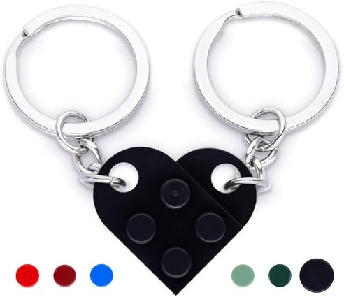 NumeroPhi - Porte Clé Couple Coeur, Cadeau Originale pour Amoureux, Nouvelle Maison, Saint Valentin, Anniversaire