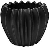 RestBerry Plant Pot Niilo - Keramik Pflanzgefäß für Innenbereich, stylische Pflanzübertopf, Wasserdicht und ohne Bodenloch - Perfekt für Zimmerpflanzen (Schwarz, 15 cm)