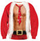 Loveternal Ugly 3D Christmas Jumper Men Funny Xmas Sweater Sweatshirt Gold Belt Print Printed T-Shirt Teenager Red M