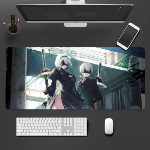 GeRRiTL NieR: Automata Schreibtischunterlage, XXL-Mauspad, großer Schreibtischschutz, Laptop-Computer-Matte, großes Gaming-Mauspad, wasserdichte Schreibtischunterlage (Typ B und Typ S, 900 x 400 x 3