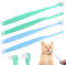 Jeffdad 4 Stück Katzenzahnbürste, Katzen Zahnbürste für Katzen Weiche Nylon Haustier Zahnbürsten für Empfindliches Zahnfleisch, Zahnpflege für Hunde und Katzen