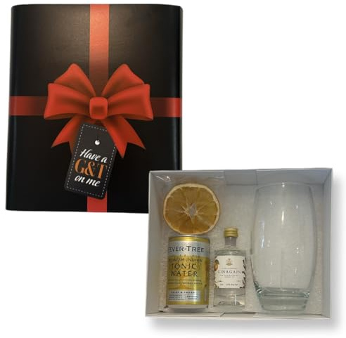 Bar in the Box - Christmas Gin Gift Box with Tonic Water, Glass, and Garnish