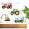 Wandtattoo Loft Fensterbild Kinderzimmer Junge Baumaschinen Motiv – A3 Bogen Wiedervendbar – Fensterdeko Kinderzimmer, Bagger Trecker Feuerwehrauto Betonmischer Baufahrzeuge Baustelle Motive