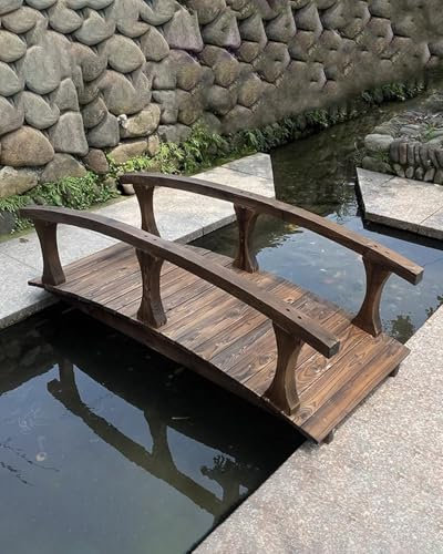 Gartenbrücke 1,4 1,8m Lange Teichbrücken für Den Außenbereich, Rustikale Gartenbrücken als Teichdekor, Robuste Fußgängerbrücke für Hof Rasen und Terrasse, Geh- und Gehbrücke für Den Garten(140cm (4.6f