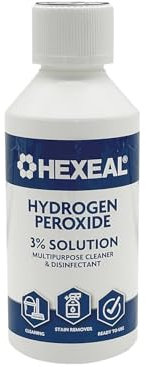 Hexeal Hydrogen Peroxide 250ml – 250ml Bottle of 3% Hydrogen Peroxide – Multipurpose Cleaner, Disinfectant and Stain Remover