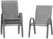 Amopatio 4er Set Gartenstühle Stapelbar, Breiter 55cm Hochlehner Stapelstühle aus Textilene und Metallgestell, Terrassenstühle Balkonstuhl mit Armlehnen Wetterfest, 60 x 72 x 96 cm, Anthrazit