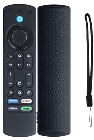 SEIAIYG Silicone Coque Compatible avec Amazon Fire TV Stick 4K Max Télécommande, Étui de Protection Caoutchouc Souple, Antichoc - Noir