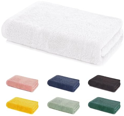 Lavea® Asciugamano da Sauna 80x200 cm – Spugna 100% Cotone 500 g/m², Morbido e Super Assorbente – Ideale per Spa, Hotel e Bagno – Bianco