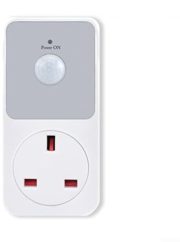 PIR Motion Sensor Socket with Adjustable Settings Including Sensor Mode, Duration On/Off, High-Power-Capacity Supporting LED Lights and Incandescent Lamps(UK)