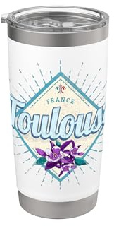 Toulouse Stadt Frankreich Retro Veilchen Vintage Souvenir Doppelwandiger Edelstahl-Thermobecher