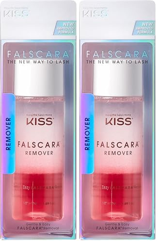 KISS Falscara Remover. Struccante Ciglia Finte. Rimuove Bond e Seal Delicatamente. Formula con Acqua di Rose. Per Falscara Wisps (Confezione da 2)