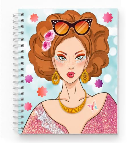 Dress Me Up Stickerbuch, Stickern Bastelbuch mit 4 Aufkleber | Kreatives Topmodel Bastelset mit Malvorlagen, Buntes Stickerbuch Kinder, Geschenke für Mädchen