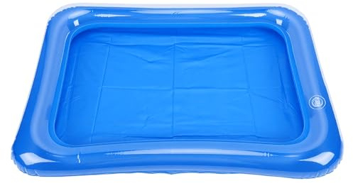 MENDUNER Tragbarer Blauer Puppenpool 60x45cm |Lebensechtes Aufblasbares Miniatur-Schwimmspielzeug für, Puppenhauszubehör