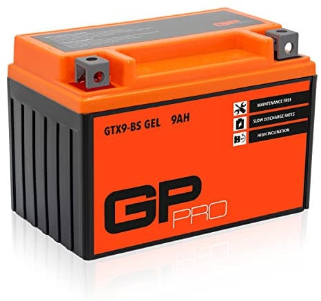 GP-PRO GTX9-BS 12V 9Ah GEL Batterie de démarrage (semblable à YTX9-BS / 50812) (Sans entretien / Scellé) Moto Scooter Accumulateur