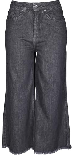 Urban Classics Women's Ladies Denim Culotte Pants, Black (Black Washed 00709), S