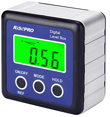 RISEPRO Digitaler LCD Winkelmesser Neigungsmesser Inklinometer Wasserdicht Bevel Box Winkelmessgerät Wasserwaage (Blau)