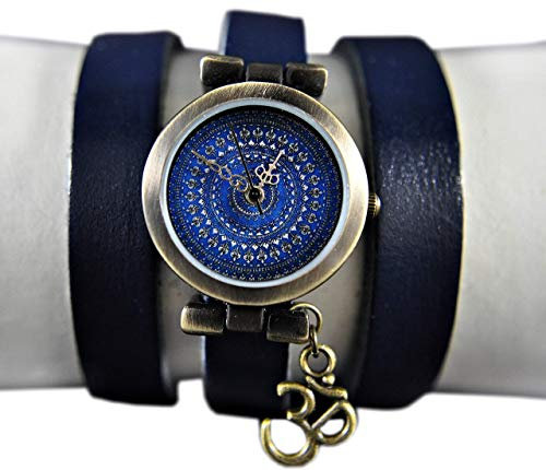 Mantra - Lederarmbanduhr Bronze Om - Meditation - Spirituell - Wickeluhr - Damenuhr - Tolle Geschenkidee - Geschenk für Sie - Schmuck Geschenk - Handmade Geschenk
