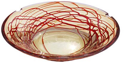 Jozefina Art Factory, handgefertigte, mundgeblasene künstlerische Glasvase, wie Murano-Stil, SAMOS ASHTRAY A4A