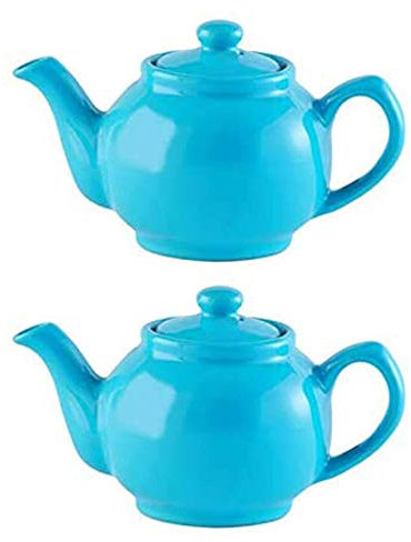 Price & Kensington Traditional Ceramic Tea Serving Teapot 2 Cup Blue (Pack of 2)