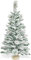 Albero di Natale Piccolo 90 cm con Base in Juta | Pinetto Innevato Slim Folto e Realistico | Alberello Artificiale con Neve Salvaspazio da Tavolo | Doppio Fogliame PP e PVC 85 Rami