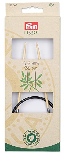 Prym 222505 Rundstricknadeln Prym 1530, 80 cm, 3,5 mm, Holzfarben