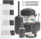 Clara Clark Bathroom Set - Black Bathroom Accessories Set, 20PC Bathroom Accessory Set, Shower Curtain Set with Liner, Toothbrush Holder, Soap Dispenser, Soap Dish, Toilet Brush Holder, and Trash Can