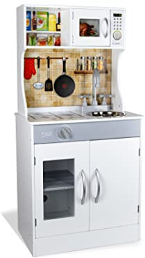 Teorema - Cucina in Legno Completa, Giocattolo per Bambini con Microonde, Lavandino, Fornello, Dispensa e Forno