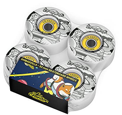 CRANDON Pack mit 4 professionellen Rädern für Skateboard/Skate/Skateboard/Roller 52 mm x 32 mm Härte (100A)