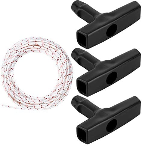 XCDMJ Recoil Starter Rope/pull Cord 10-meter 3.5mm Pull Cord with 3 Pieces Starter Handle for Trimmer Lawn Mower Chainsaw Brush Cutter Edger Engine Universal