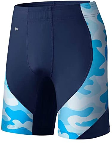 SURFEASY Costume da Bagno da Uomo Jammers da Nuoto Eco Endurance + PRO Mid Length Shorts Swim Trunks Pantaloni da Competizione da Uomo, Marina/Mimetica, XXL
