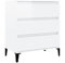 vidaXL Sideboard mit Schubladen Schrank Anrichte Beistellschrank Kommode Schubladenschrank Mehrzweckschrank Hochglanz-Weiß 60x35x70cm Holzwerkstoff