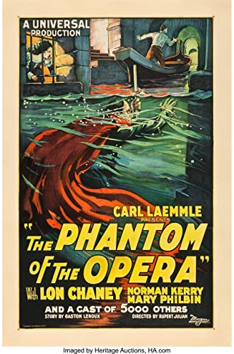 PHANTOM OF THE OPERA 1925 1 Poster A4 - Filmkunstposter in verschiedenen Größen für Wohn- oder Schlafzimmerideen. Randlose Kultfilmbilder, klassische ikonische 70er, 80er, 90er Jahre, Vintage-Retro-W