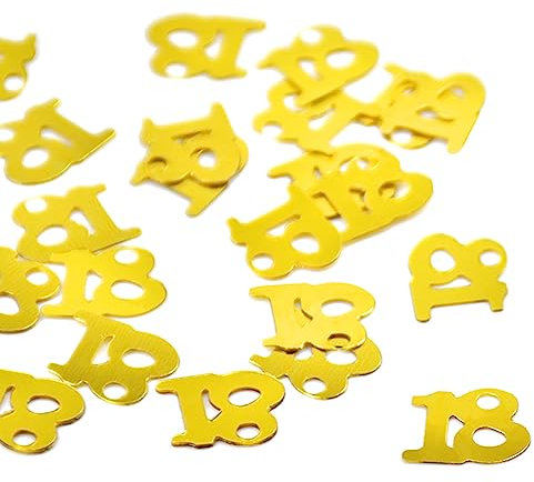 GoldRock Konfetti Gold Deko 18. Geburtstag Junge Mädchen, Tischdeko zum 18. Geburtstag Junge Mädchen Deko,Streudeko 18 Jahre,Tischdeko 18 Geburtstag Mädchen,Confetti für 18 Geburtstag Deko,Jubiläum