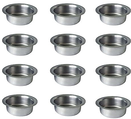 BBTISG 12 Stück Metall Kerzenhalter, 40mm teelichteinsatz metallsilberfarben Teelichthalter Teelichthalter Metall für Standard Teelichtkerzen für Baumkerzen, Geburtstagskerzen, Esstischkerzen