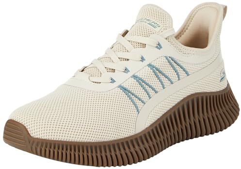 Skechers Herren Bobs Geo Sneakers,Sports Shoes, Natural Knit/Multi Synthetic Trim, 45.5 EU
