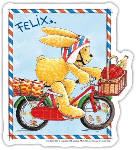 Felix Der Hase Fahrradausflug Briefmarke Sticker Aufkleber
