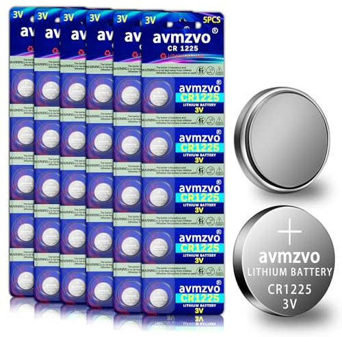 AVMZVO CR1225 3V Lithium Knopfzellen CR 1225 Batterien 30 Stück 【5 Jahre Garantie】