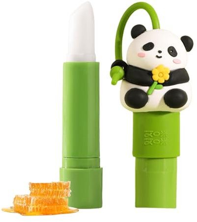 Panda Sleeping Lip Chapstick, Kawaii-Lippenbalsam für Kinder, Mädchen, Jungen, natürlicher Chapstick für Kinder, transparent, matt, Feuchtigkeitscreme, langanhaltende Nachtbehandlungen, Lippenpflege