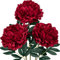 3PCS 74CM Künstliche Pfingstrosen Stiel Kunstblumen Wie Echt, Künstliche Rosen Dunkelrote Pfingstrosen,Vintage Künstliche Blumen Bouquet für Braut Hochzeit Home Party Blumengesteck