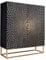 Riess Ambiente Design Highboard Illusion 120cm schwarz Mangoholz Massivholz Gold Eisen Metallgestell Wohnzimmerschrank Schrank Sideboard Aufbewahrungsmöglichkeit