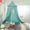 Kinderbetthimmel für Mädchenzimmer, Baldachin für Krippe, Kinderzimmer, blockierendes Licht, zum Aufhängen, Lesehaldachin (Rüschengrün)