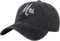 XYIYI Frau Schwarz Vintage Basecap Verstellbare Distressed Washed Baseball Kappe für Damen Herren